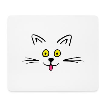 Funny cute cat - Mouse Pad (horizontal) - white - Front