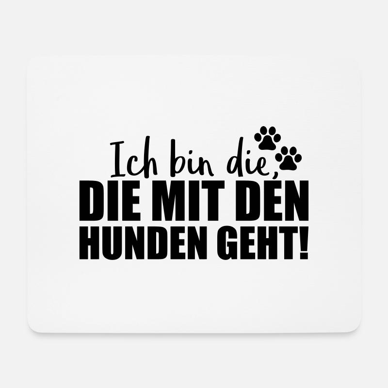 ich bin die hunden geht design - Mousepad (Querformat) - Weiß
