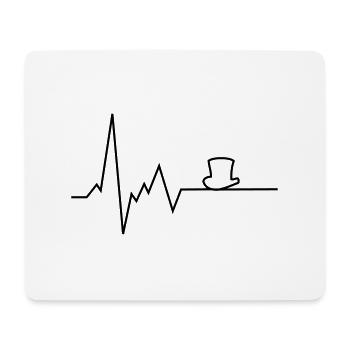 herzschlag zylinder zauberer - Mousepad (Querformat) - Weiß - Vorne