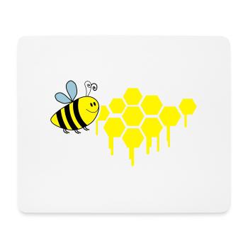 honigwaben_biene_02 - Mousepad (Querformat) - Weiß - Vorne