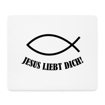 jesus_liebt_dich_001 - Mousepad (Querformat) - Weiß - Vorne
