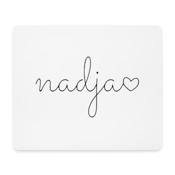 Nadja surname first name - Mouse Pad (horizontal) - white - Front