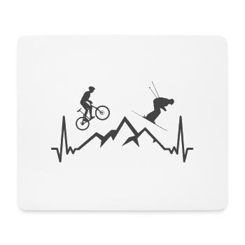 EKG mountain biking and skiing gift - Mouse Pad (horizontal) - white - Front