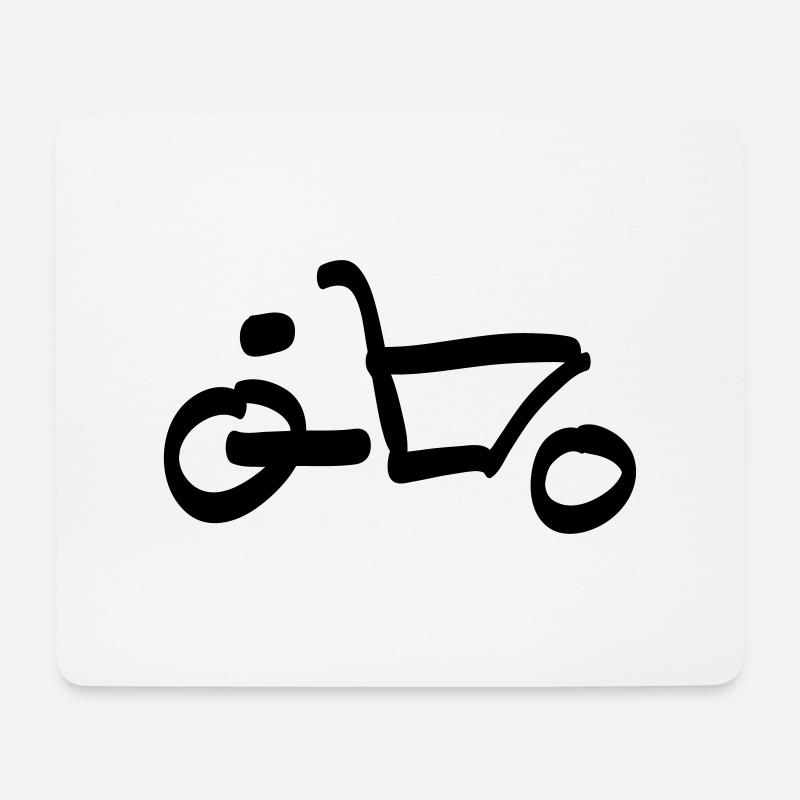 Cargobike Scribble - Mousepad (Querformat) - Weiß