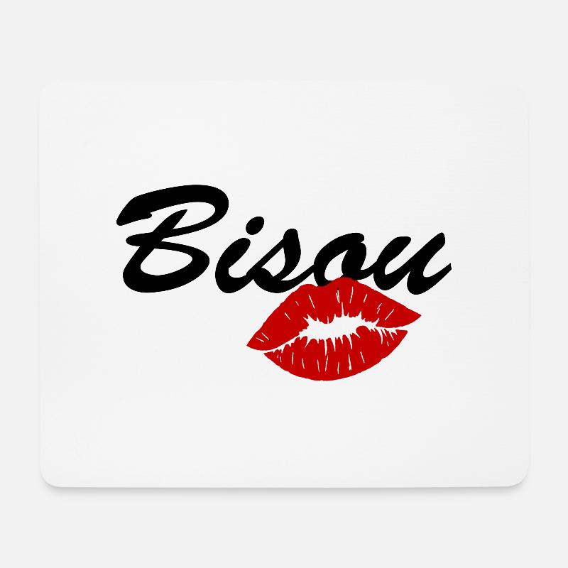 bisou / amour bébé / saint valentin - Tapis de souris (format paysage) - blanc