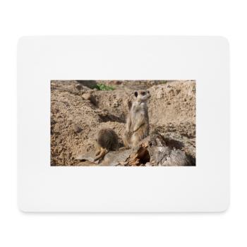 Two meerkats - Mouse Pad (horizontal) - white - Front