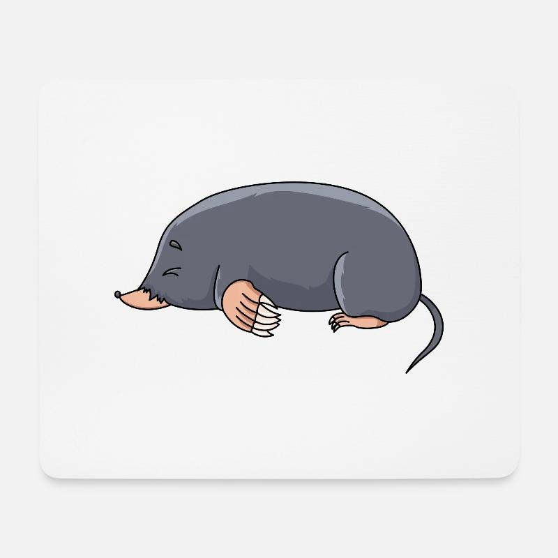 Maulwurf - Mousepad (Querformat) - Weiß
