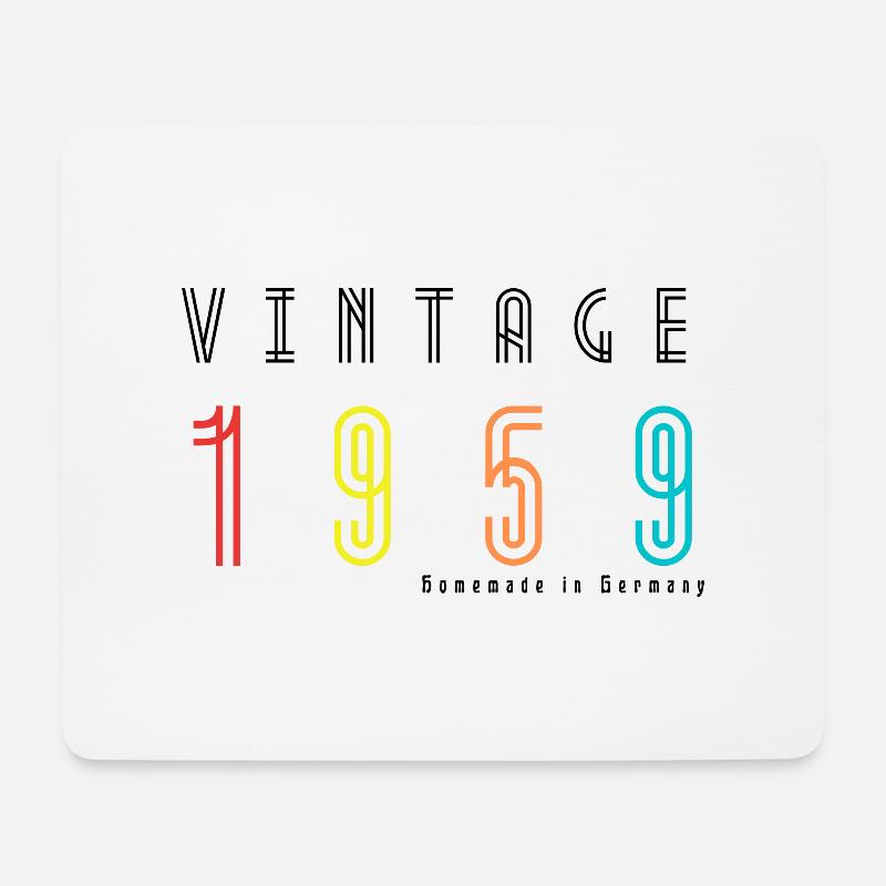 1959 Geburtstag Made in Germany Vintage, retro. - Mousepad (Querformat) - Weiß
