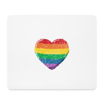 Regenbogen Herz Flügel LGBT LGBT Gay Pride Vintage - Mousepad (Querformat) - Weiß - Vorne