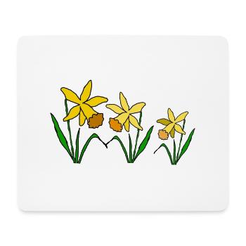 Daffodil Flowers Spring - Mouse Pad (horizontal) - white - Front