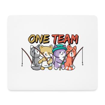 équipe famille chat pêche chien sport anniversaire - Tapis de souris (format paysage) - blanc - Devant