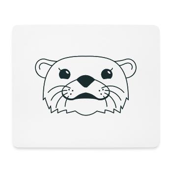 Schwarz-weiße Form Ottergesicht - Mousepad (Querformat) - Weiß - Vorne