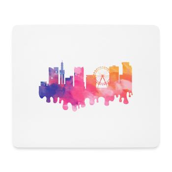 Birmingham England UK City Skyline Splash Colorful - Mouse Pad (horizontal) - white - Front