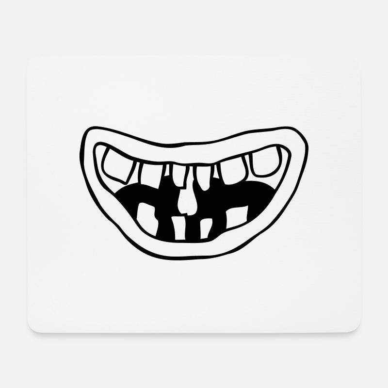 Design lachendes Monster Mund - Mousepad (Querformat) - Weiß