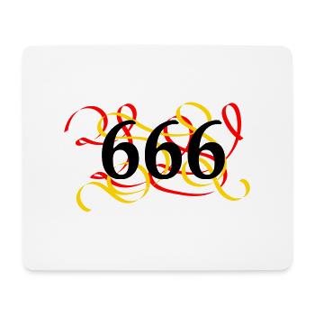 666 burned - Mouse Pad (horizontal) - white - Front