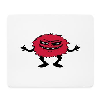 Gefährliches haariges Comic Monster - Mousepad (Querformat) - Weiß - Vorne