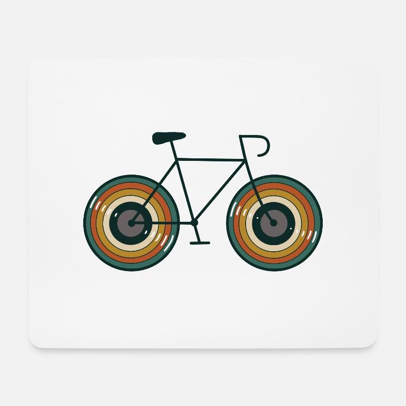 Vintage Vinyl LP Rennrad Retro Design - Mousepad (Querformat) - Weiß