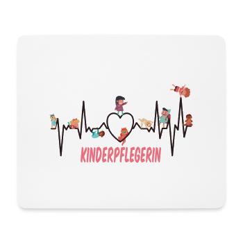 Kinderpflegerin mit Herz Herzlinie Kind Krippe Fun - Mousepad (Querformat) - Weiß - Vorne