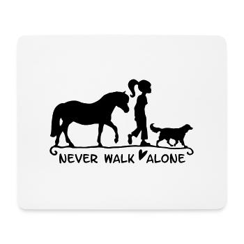 never walk alone - mit Pferd und Hund - Mousepad (Querformat) - Weiß - Vorne