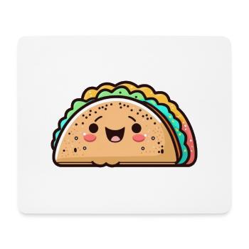 Kawaii Bunte süße glückliche Taco - Mousepad (Querformat) - Weiß - Vorne