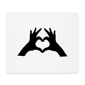 hands heart - Mousepad (Querformat) - Weiß - Vorne