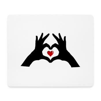 hands heart - Mousepad (Querformat) - Weiß - Vorne