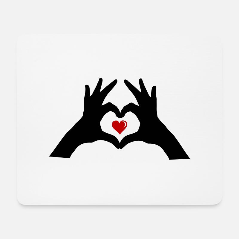 hands heart - Mousepad (Querformat) - Weiß