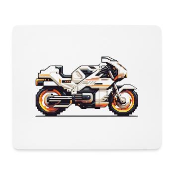 8 bit motorcycle racing machine as vector graphics - Mouse Pad (horizontal) - white - Front