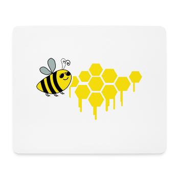 abeille en nid d’abeille - Tapis de souris (format paysage) - blanc - Devant