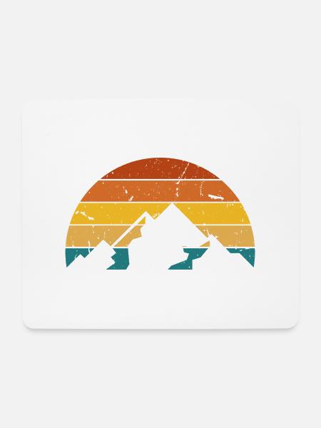 Retro-Berg - Mousepad (Querformat) - Weiß