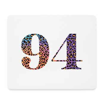 94. Geburtstag Leopard - Mousepad (Querformat) - Weiß - Vorne