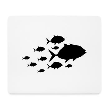 Fish Piranha Silhouette - Mouse Pad (horizontal) - white - Front