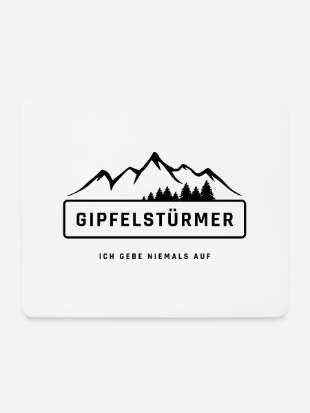 Gipfel - Ich gebe niemals auf - Mousepad (Querformat) - Weiß
