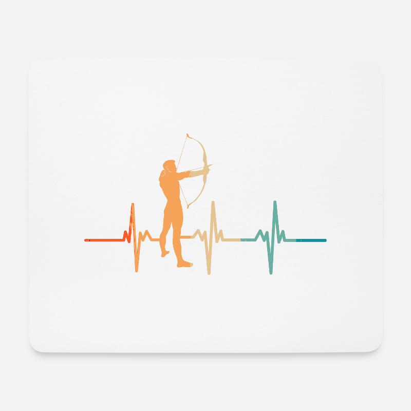 Herzschlag beim Bogenschießen - Mousepad (Querformat) - Weiß