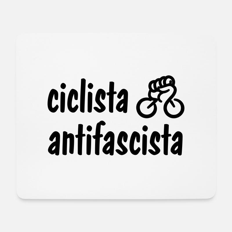ciclista antifascista - Mousepad (Querformat) - Weiß