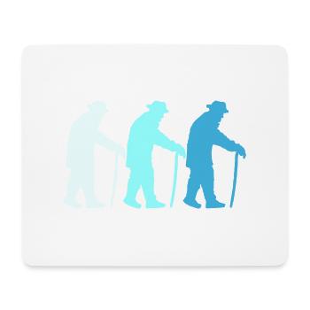 Three Grandpas Retired Age Men Team Silhouette - Mouse Pad (horizontal) - white - Front