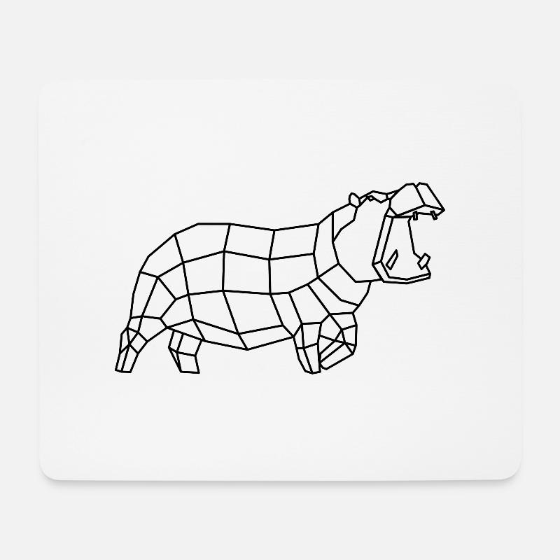 Nilpferd - Mousepad (Querformat) - Weiß