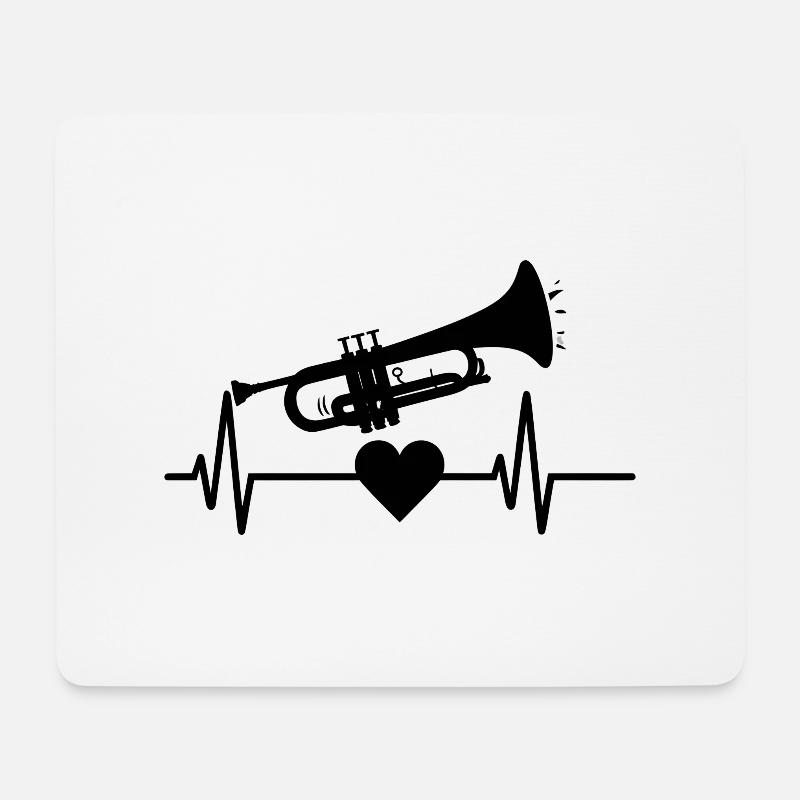 Trompeten-Herzschlag - Mousepad (Querformat) - Weiß