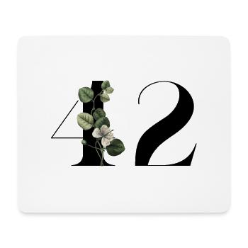 Nummer 42 Blumengrün - 42. Blumengeburtstag - Mousepad (Querformat) - Weiß - Vorne