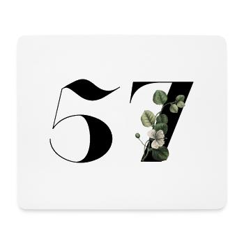Nummer 57 Blumengrün - 57. Blumengeburtstag - Mousepad (Querformat) - Weiß - Vorne