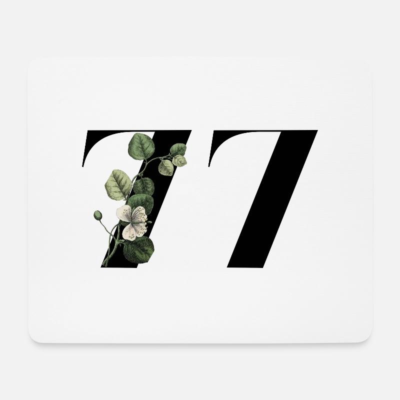 Nummer 77 Blumengrün - 77. Blumengeburtstag - Mousepad (Querformat) - Weiß