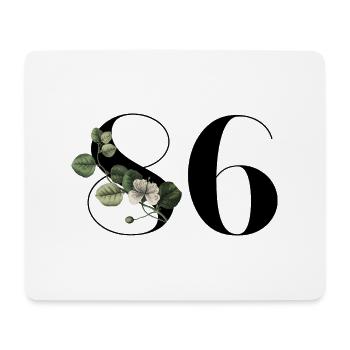 Number 86 Floral Green - 86th Floral Birthday - Mouse Pad (horizontal) - white - Front