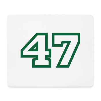 Number 47 green sport - Mouse Pad (horizontal) - white - Front
