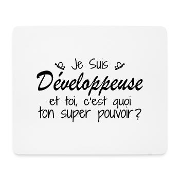 I am a Developer. What's your superpower? - Mouse Pad (horizontal) - white - Front