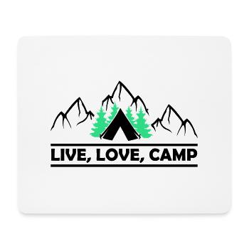 Live Love Camp - Mousepad (Querformat) - Weiß - Vorne
