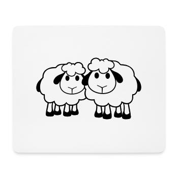 Two Sheep Friends Team Crew Cute Little Baby Dear - Mouse Pad (horizontal) - white - Front