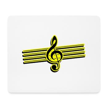 Notenschlüssel Symbol Musik - Mousepad (Querformat) - Weiß - Vorne