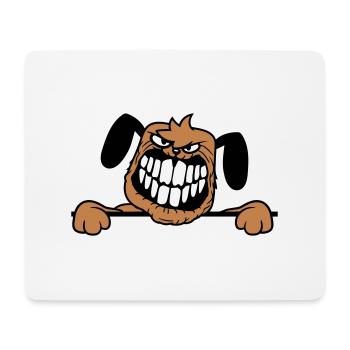 chien monstre méchant dangereux dents sourire sourire - Tapis de souris (format paysage) - blanc - Devant