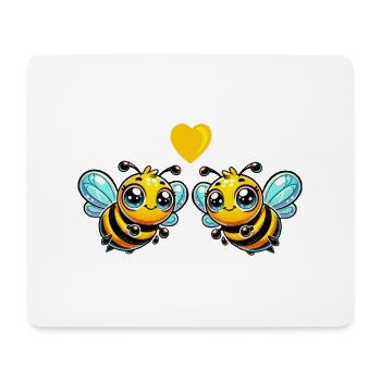 biene comic love - Mousepad (Querformat) - Weiß - Vorne