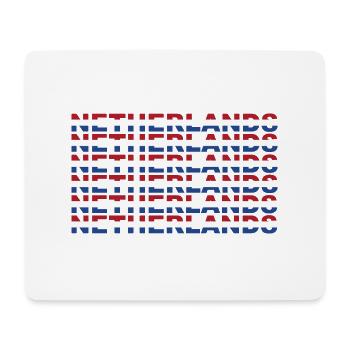 Texte des Pays-Bas dans les couleurs du drapeau - Tapis de souris (format paysage) - blanc - Devant